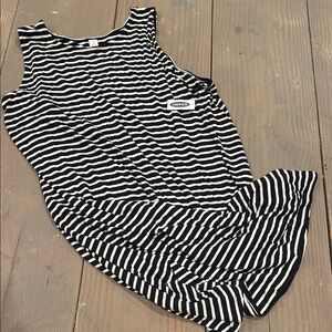 Old Navy Black & White Striped Tank Dress